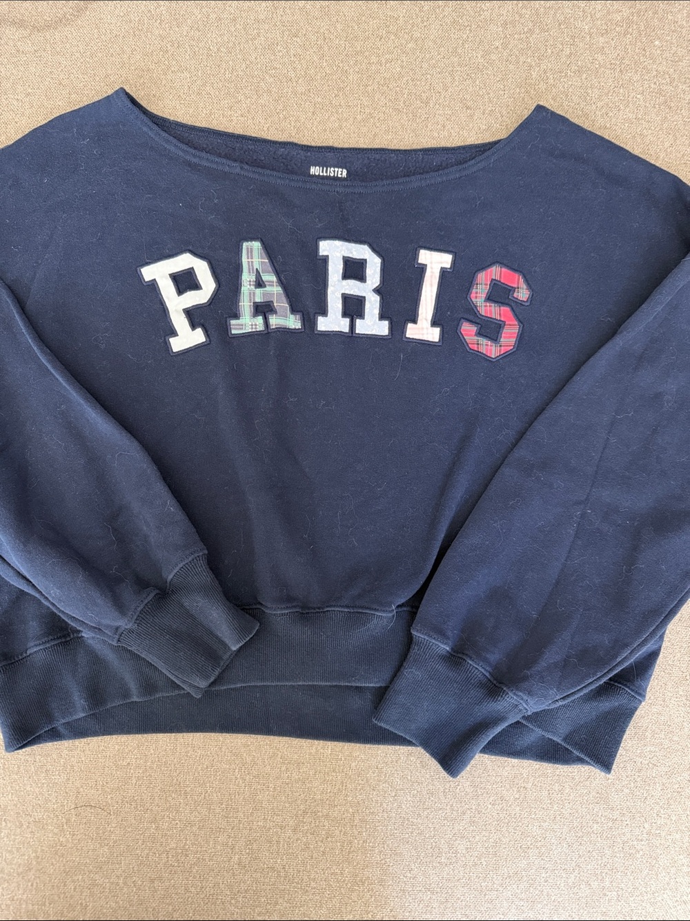 Hollister Navy 'PARIS' Crewneck Sweatshirt